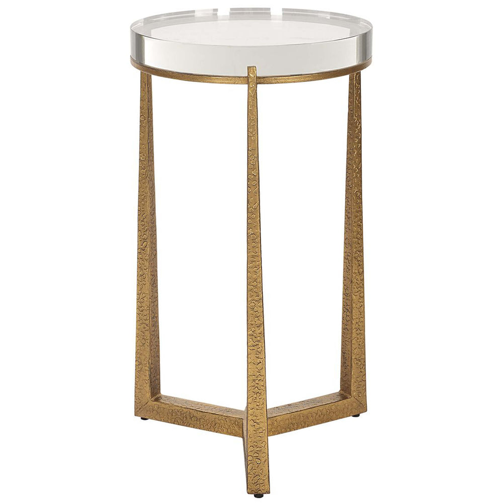 Midas Round Accent Table, Gold