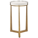 Midas Round Accent Table, Gold