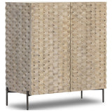 Raffael Bar Cabinet, Carved Stonewash Grey Mango by Four Hands — PRM_1