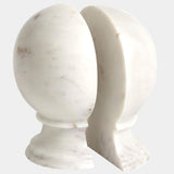 Velaris Marble Sphere Bookends, White