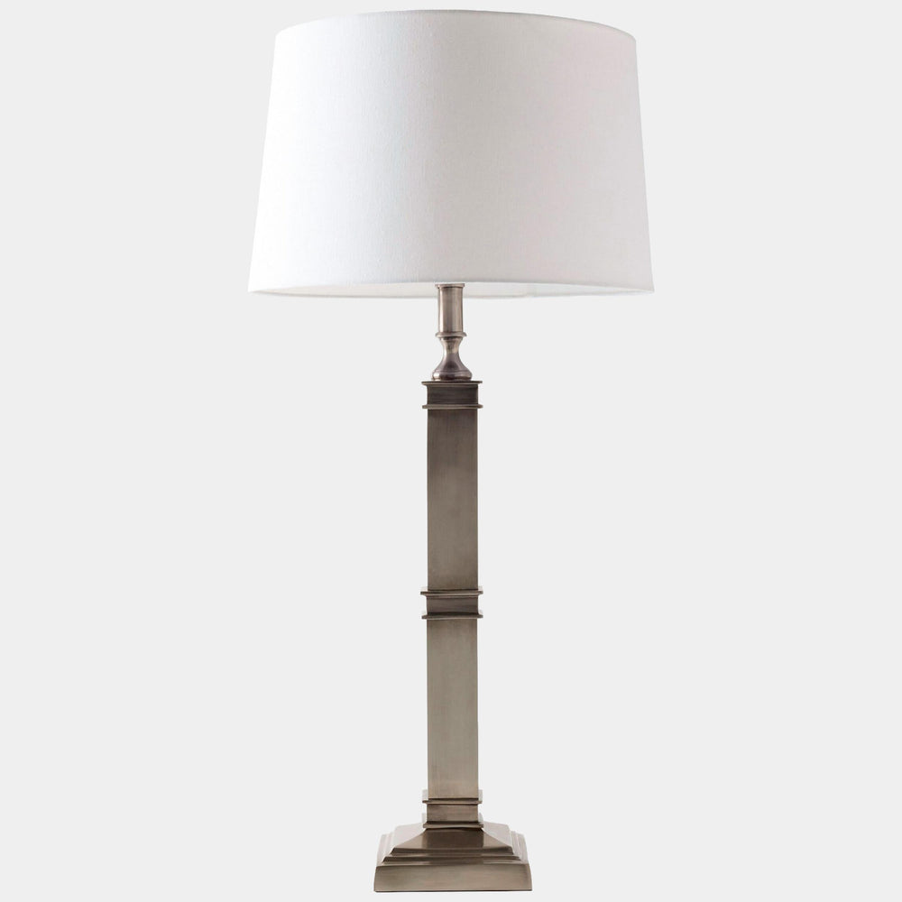 Cast Metal Table Lamp, Antique Silver