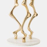 Filatura Side Table, Brass/White