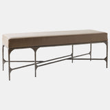 Hunter Leather Bench, Bronze