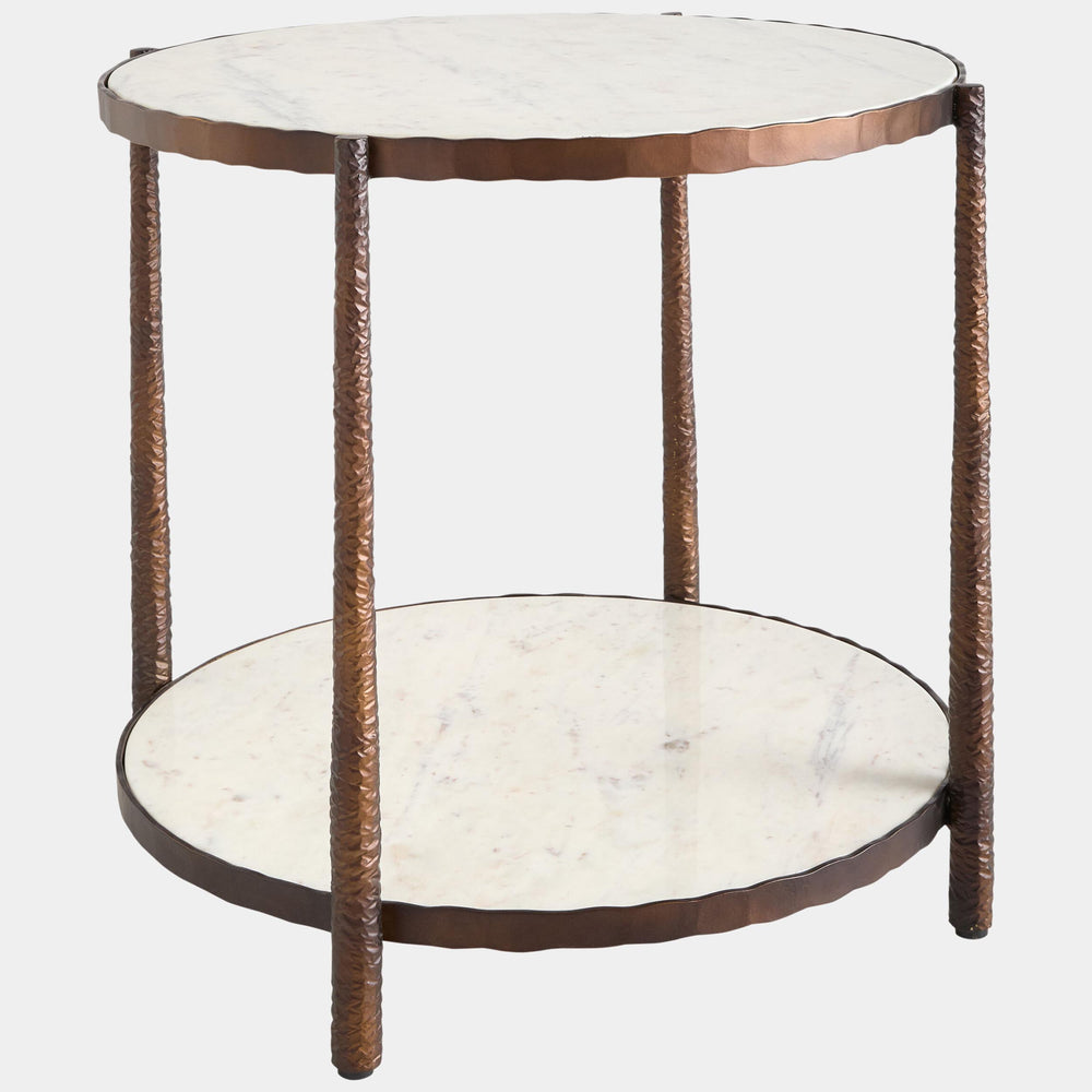 Forgiato Round Side Table, White