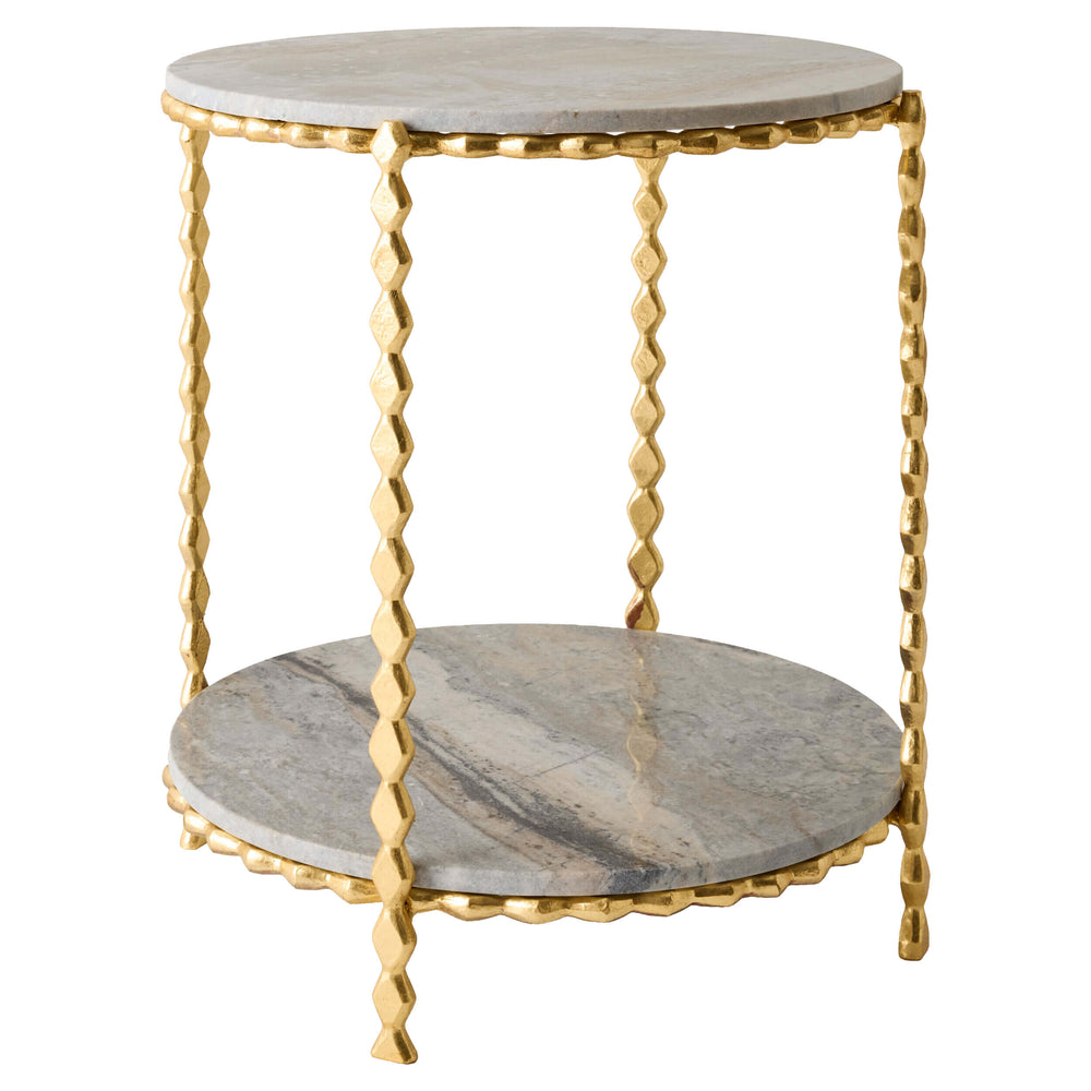 Pinkered Side Table, Gold