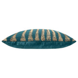 Adele Pillow, Teal/Gold-Accessories-High Fashion Home