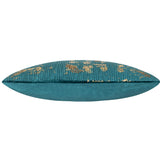 Adele Lumbar Pillow, Teal/Gold-Accessories-High Fashion Home