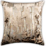 Aida Ombre Metallic Pillow, Ivory/Stone