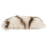 Alaska Fur Pillow, Ivory/Brown-Accessories-High Fashion Home