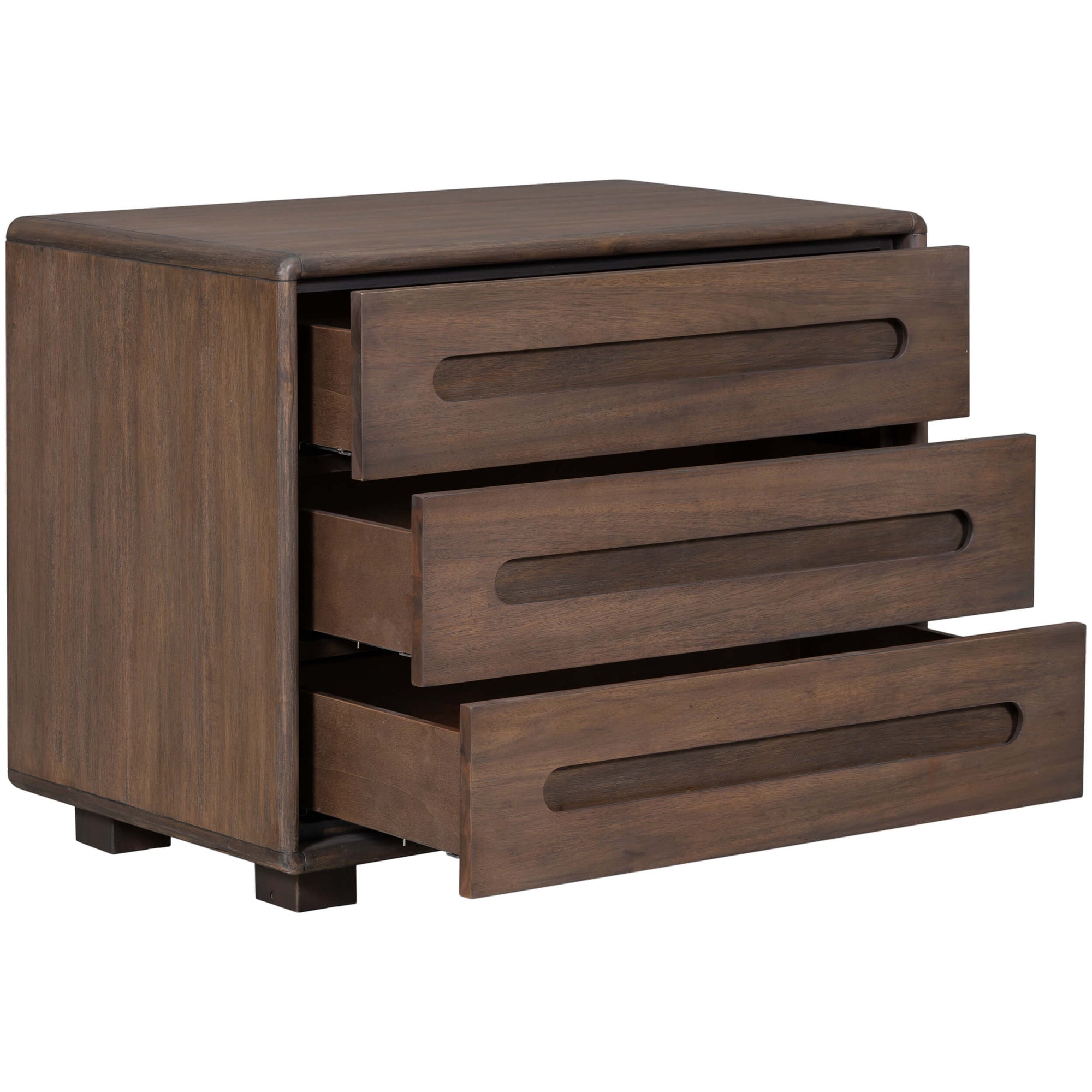 Cameron 3 Drawer Nightstand, Modern Mocha – High Fashion Home