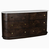 Greer 6 Drawer Dresser, Chocolate Burl-Furniture - Bedroom-High Fashion Home