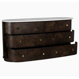 Greer 6 Drawer Dresser, Chocolate Burl-Furniture - Bedroom-High Fashion Home