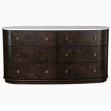 Greer 6 Drawer Dresser, Chocolate Burl-Furniture - Bedroom-High Fashion Home