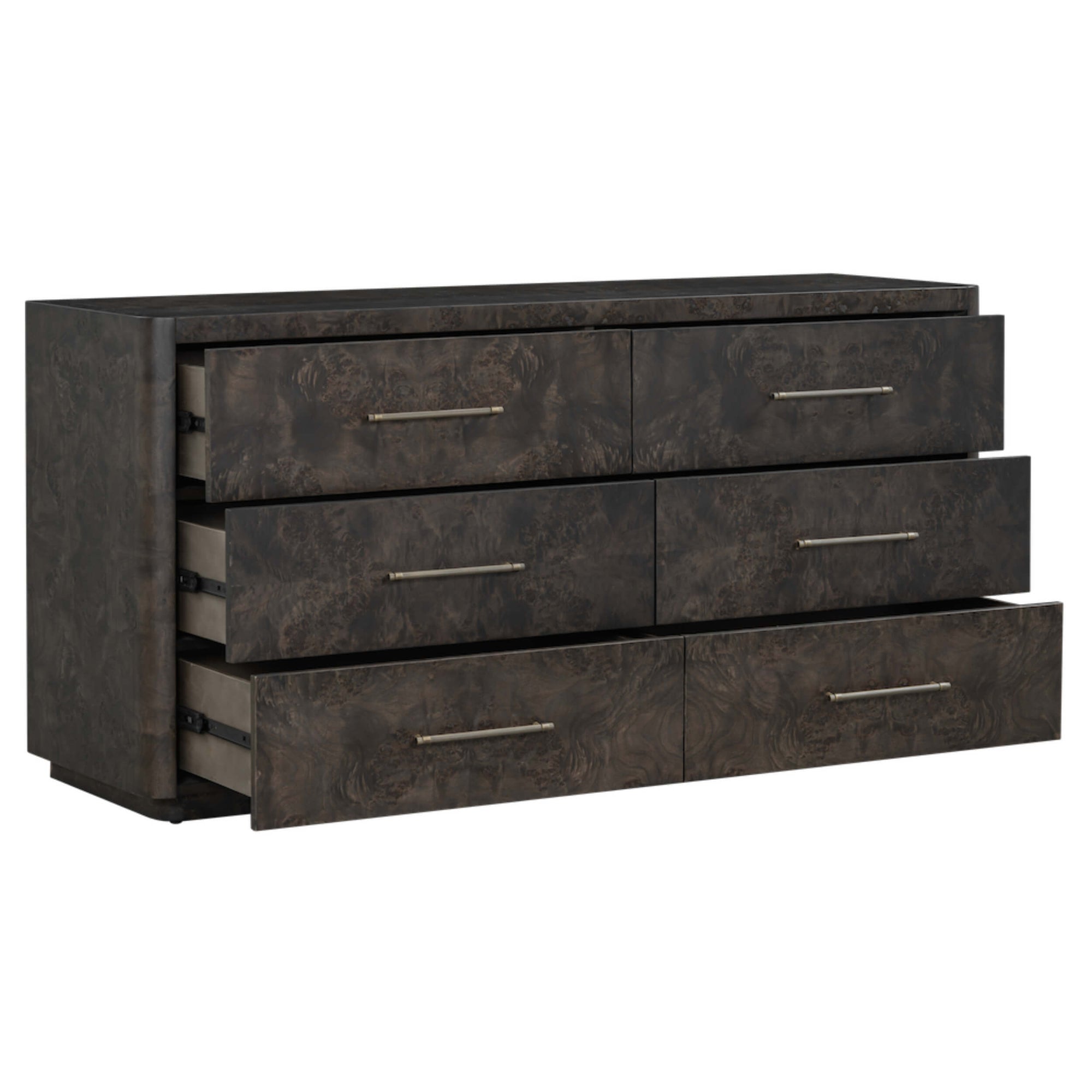 Marshall 6 Drawer Dresser, Chocolate Burl High Fashion Home Marshall 6 Drawer Dresser, Chocolate Burl High Fashion Home