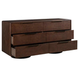 Calder 6 Drawer Dresser, Mocha Burl