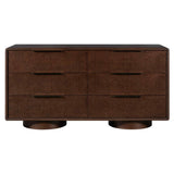 Calder 6 Drawer Dresser, Mocha Burl