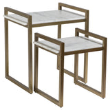 Santa Barbara Nesting Tables, Cloud/Antique Brass