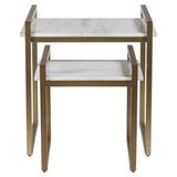 Santa Barbara Nesting Tables, Cloud/Antique Brass
