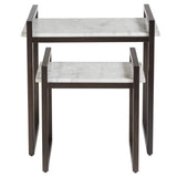 Santa Barbara Nesting Table, Cloud/Gunmetal