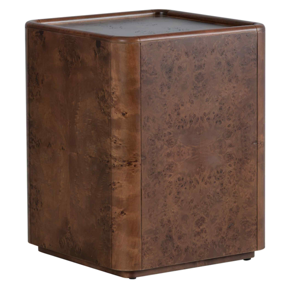 Loma End Table, Caramel Burl