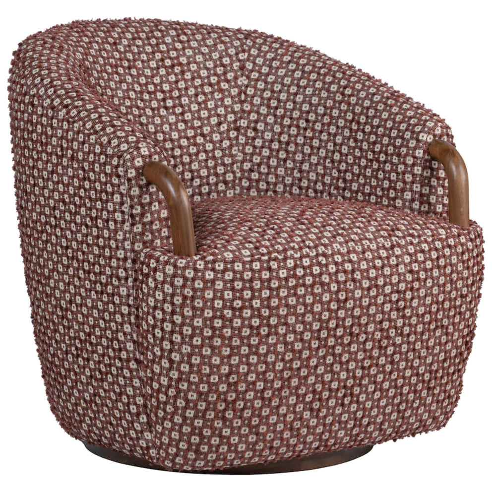 Ophelia Swivel Chair, Merlot Dot