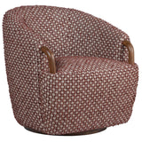 Ophelia Swivel Chair, Merlot Dot