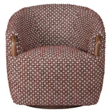 Ophelia Swivel Chair, Merlot Dot