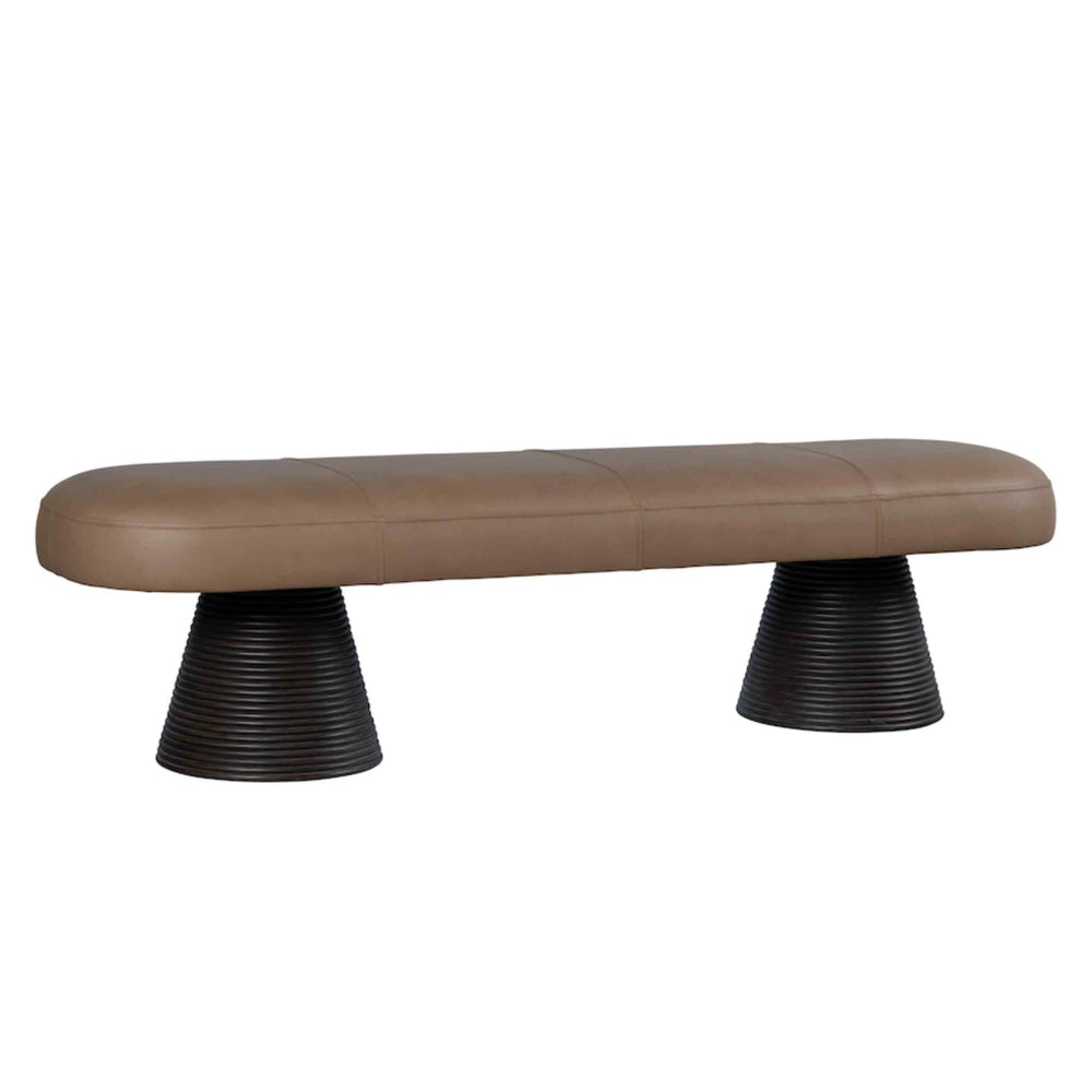 Creighton Leather Bench, Medium Cinder