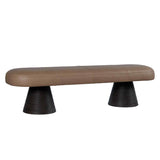 Creighton Leather Bench, Medium Cinder