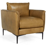 Abigail Leather Chair, Adobe Tan-Furniture - Chairs-High Fashion Home