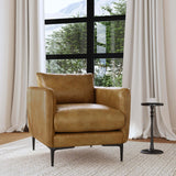 Abigail Leather Chair, Adobe Tan-Furniture - Chairs-High Fashion Home