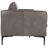 Abigail Leather Sofa, Pewter Gray-Furniture - Sofas-High Fashion Home