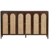 Acadian 6 Door Cabinet, Brown-Furniture - Storage-High Fashion Home