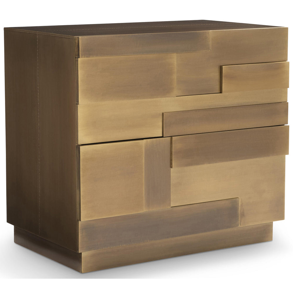 Acora Nightstand, Aged Brass-Furniture - Bedroom-High Fashion Home