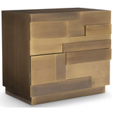 Acora Nightstand, Aged Brass-Furniture - Bedroom-High Fashion Home