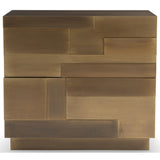 Acora Nightstand, Aged Brass-Furniture - Bedroom-High Fashion Home