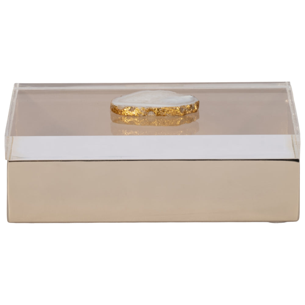 Acrylic Box with Agate Knob Lid, Multi-Accessories-High Fashion Home