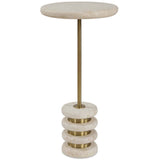 Adames Drink Table, Travertine