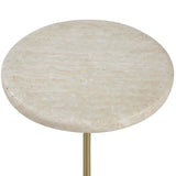 Adames Drink Table, Travertine