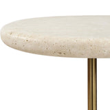 Adames Drink Table, Travertine