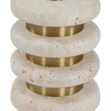 Adames Drink Table, Travertine