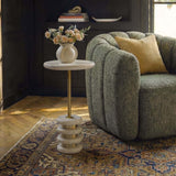 Adames Drink Table, Travertine