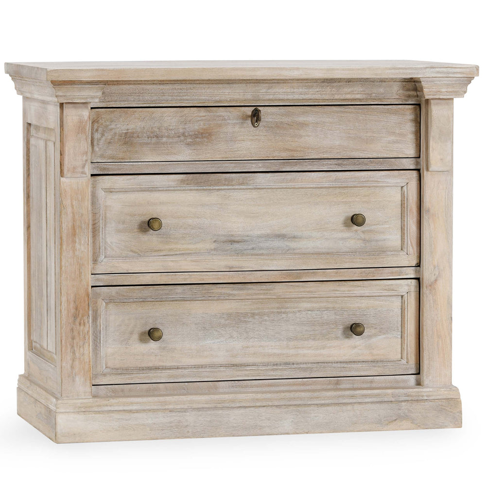 Adelaide 3 Drawer Nightstand, Natural White Wash-Furniture - Bedroom-High Fashion Home