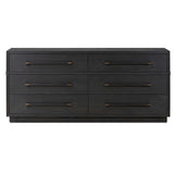 Adolfo 6 Drawer Dresser, Modern Black-Furniture - Storage-High Fashion Home