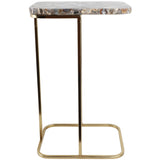 Agate Top C-Table, Black/Gold