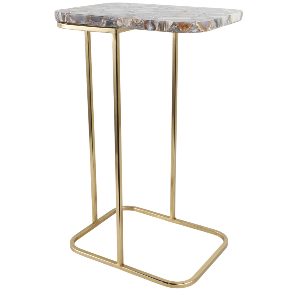 Agate Top C-Table, Black/Gold