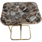 Agate Top C-Table, Black/Gold