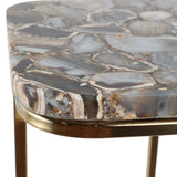 Agate Top C-Table, Black/Gold