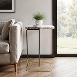 Agate Top C-Table, Black/Gold