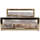 Agate Tray W/ Gold Handles, Brown-Accessories-High Fashion Home